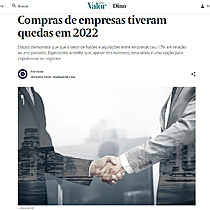 Compras de empresas tiveram quedas em 2022